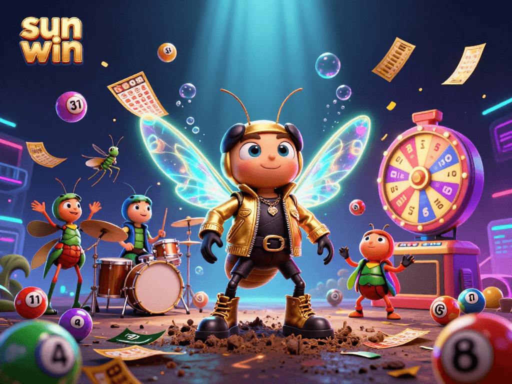 Experience thrilling wins with sun win's vibrant lottery scenes featuring dynamic characters.