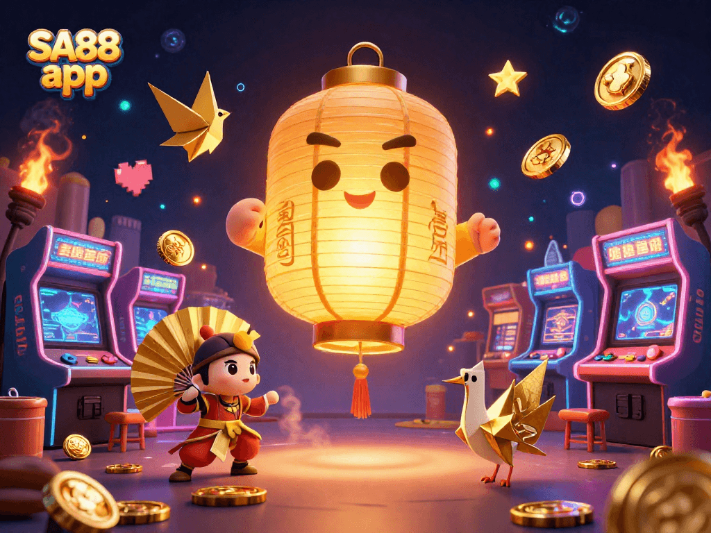 Experience thrilling spins and jackpots while playing the SA88 app at the vibrant night market casino.