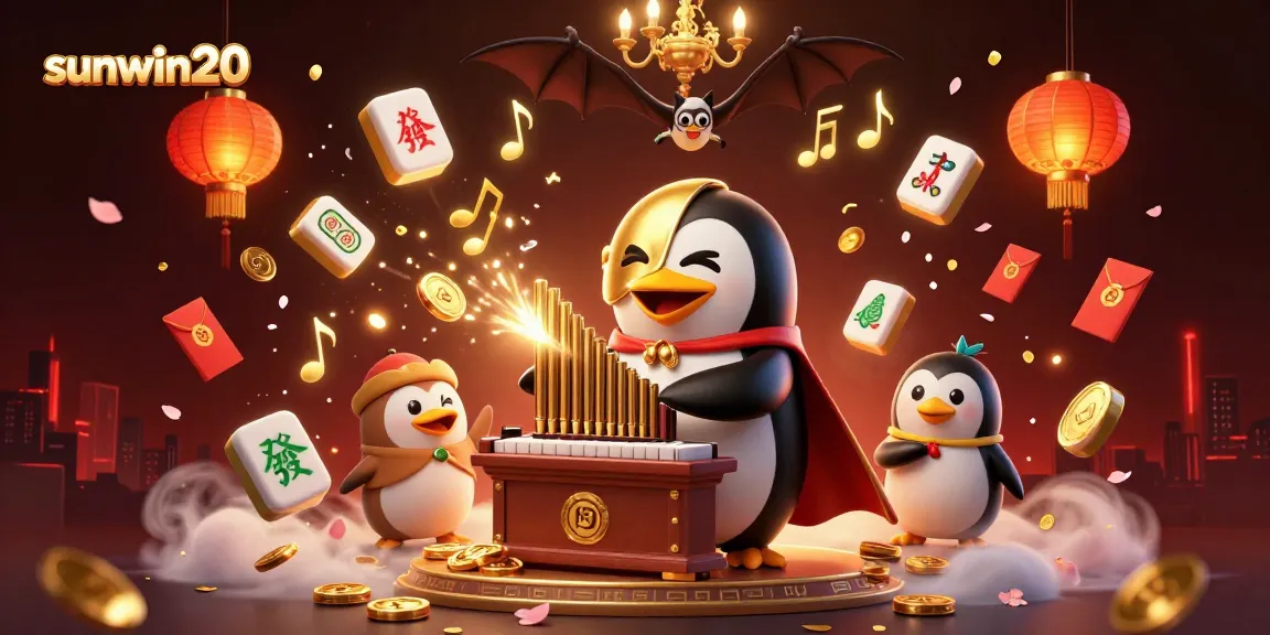 Experience the thrill of sunwin20 with golden coins flowing from a magical organ in this vibrant casino scene.