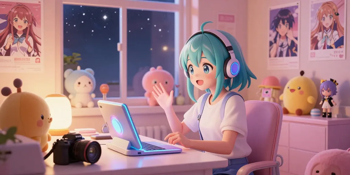 Engaging ecchi chat scene with anime character communicating in a vibrant room