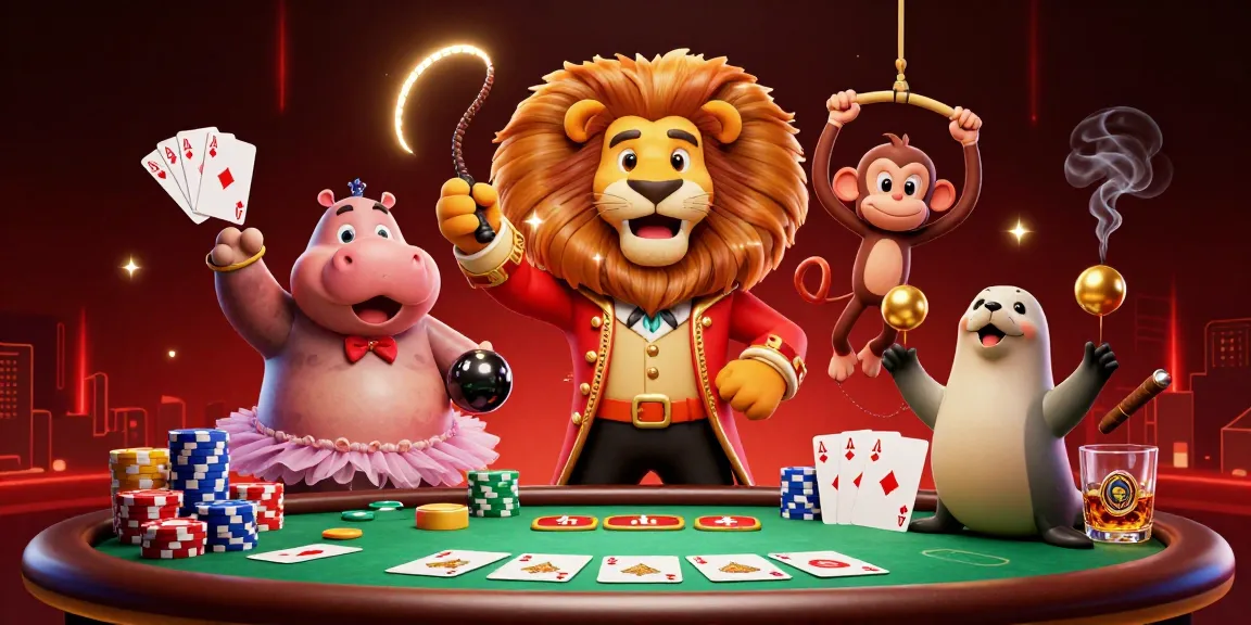 Join the fun at 789Club with energetic circus characters and exciting poker elements