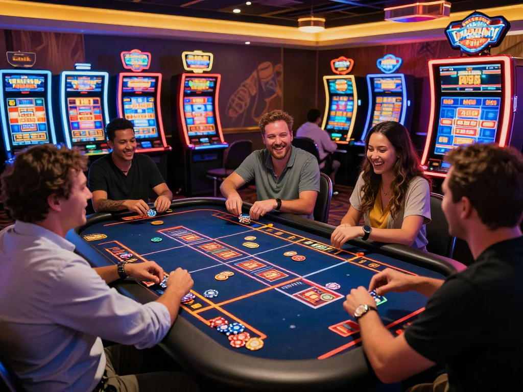 Exciting players celebrating wins at best casinos not on gamstop in vibrant online gaming environment.