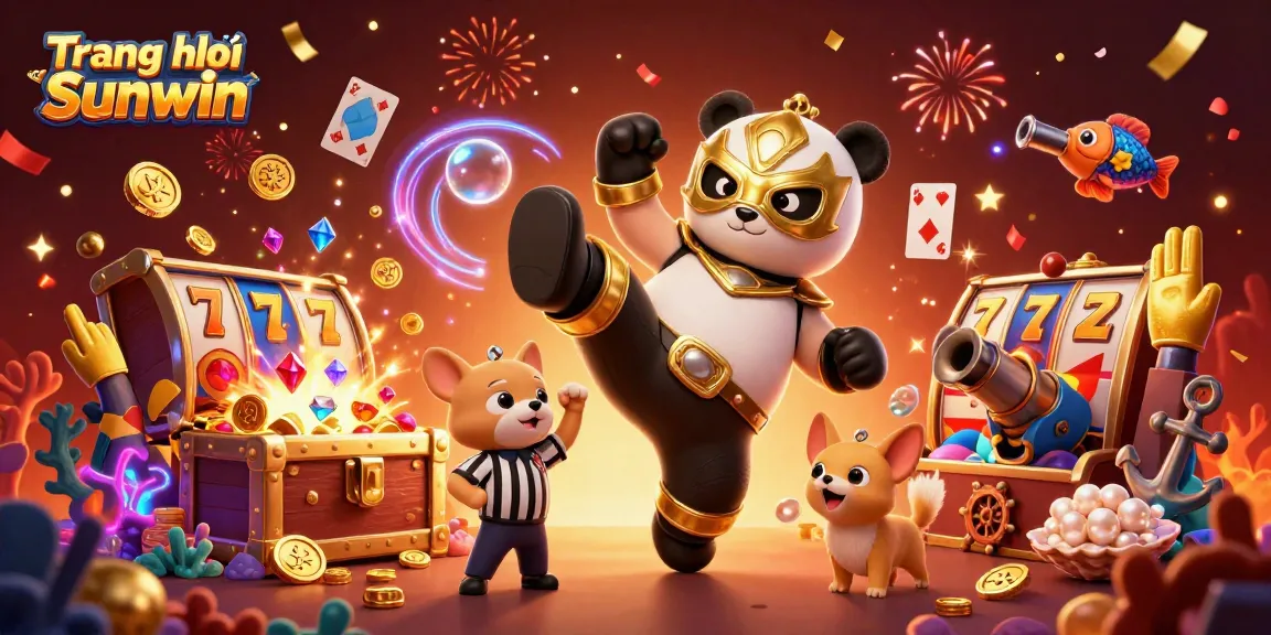 Experience the thrills of Trang chủ Sunwin with a dynamic scene of gambling excitement featuring unique characters and elements.