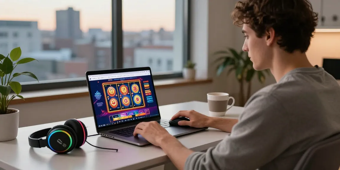 Discover the best casinos not on GamStop in a cozy home office setting with vibrant online gaming.