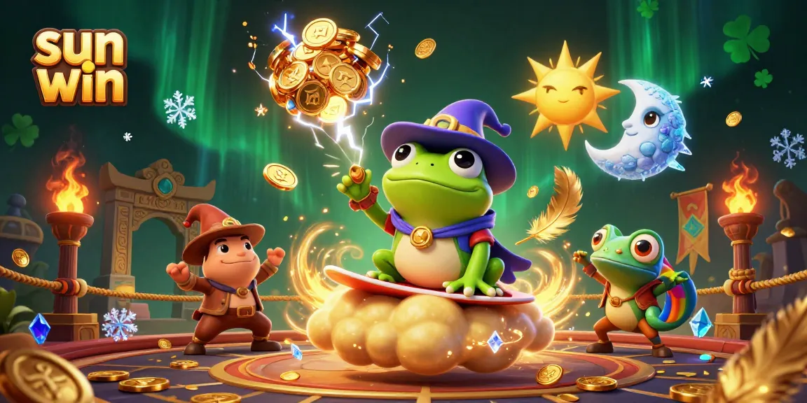 Engage in thrilling wins with sun win at a lively casino scene filled with magical elements.