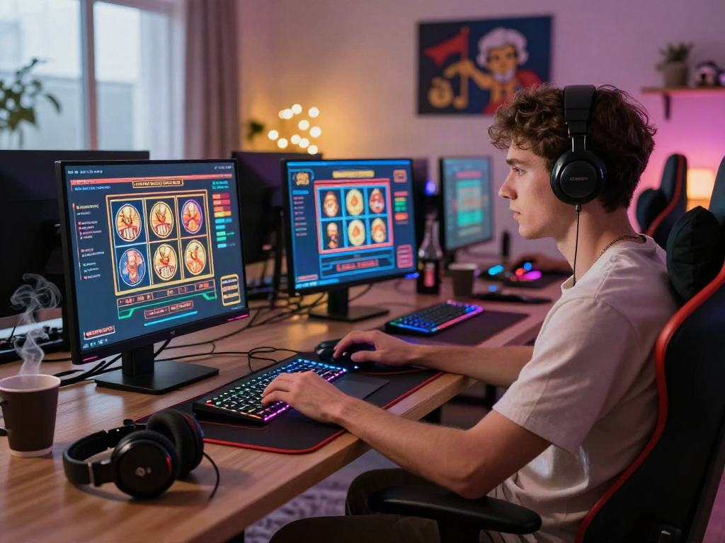Engaging gaming scene highlighting the best casinos not on GamStop in a modern home setting.