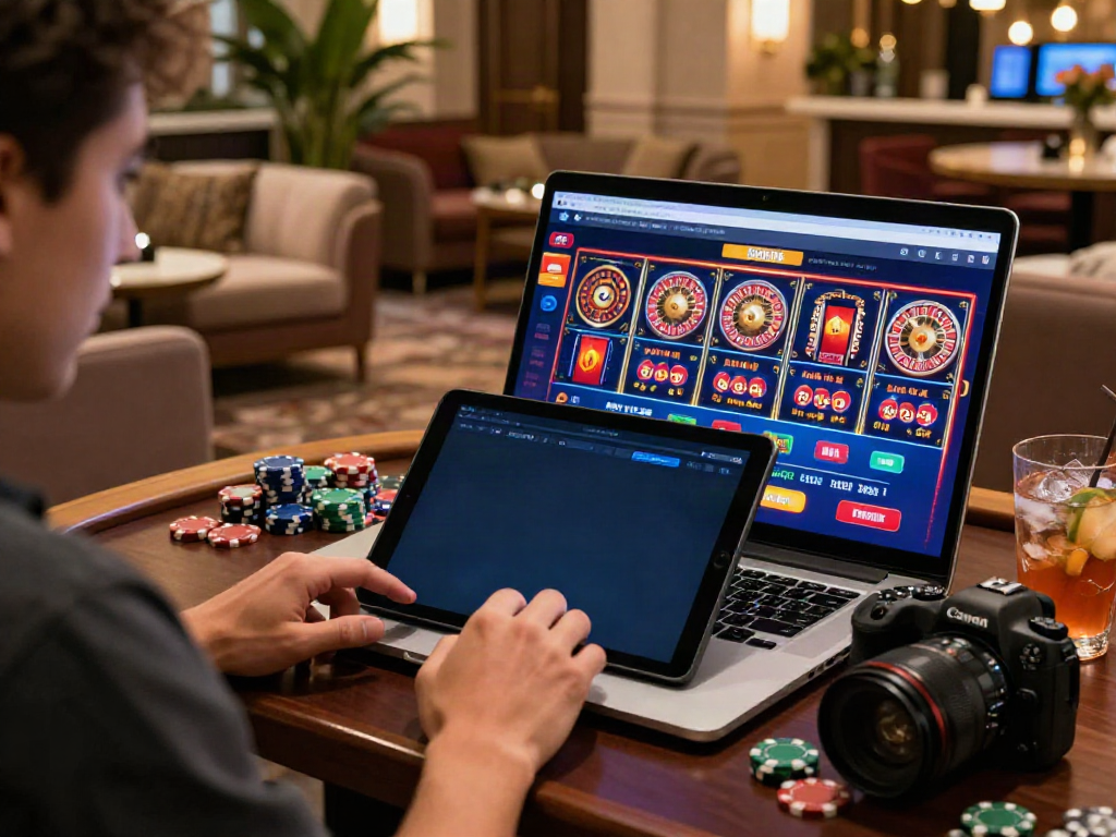 Player enjoying the best casinos not on gamstop in a stylish virtual lounge.