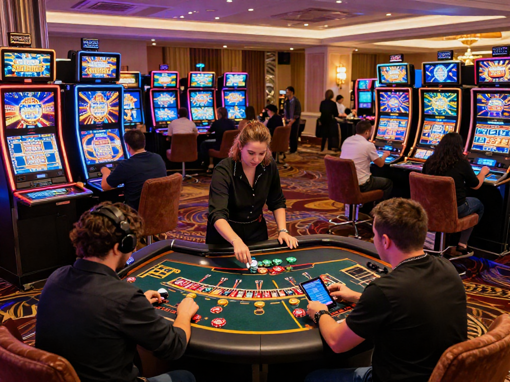 Players enjoying the best casinos not on gamstop with vibrant games and lively atmosphere.