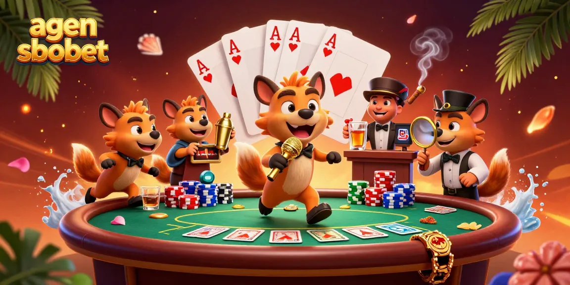 Experience exciting moments with agen sbobet in a vibrant casino setting filled with animated characters.