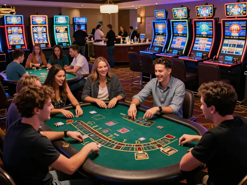 Celebrating diverse players at the best casinos not on gamstop, enjoying games and camaraderie.