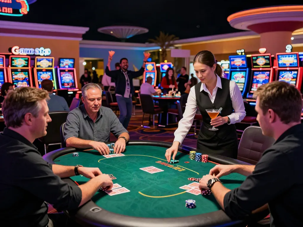 Exciting night at the best casinos not on gamstop with lively table games and vibrant atmosphere.