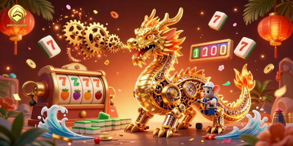Experience excitement at gambling sites not on gamstop with a golden dragon and vibrant slot elements.